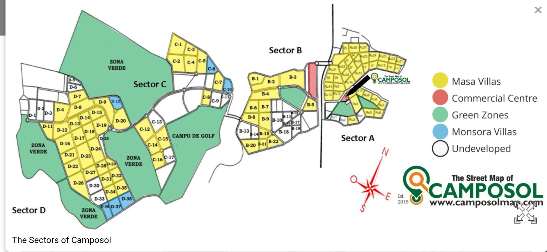 Map of Camposol, Mazarrón, Murcia, Spain